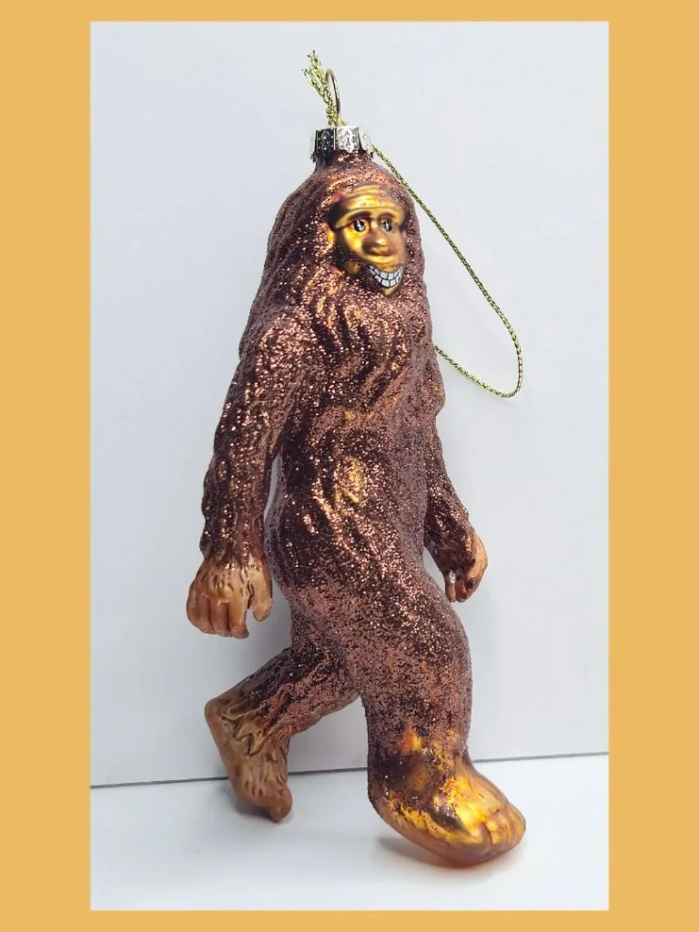 Bigfoot Blown Glass Ornament Yeti Cryptid